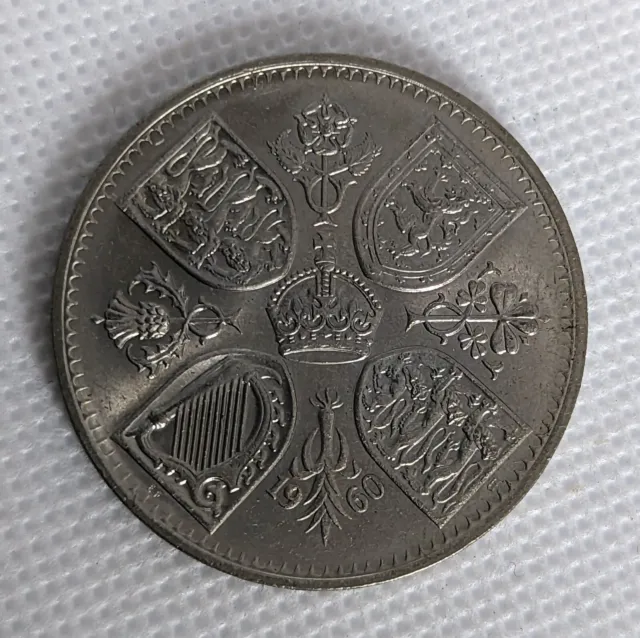 1960 CROWN - Queen Elizabeth II New York British Exhibition Five Shillings Coin