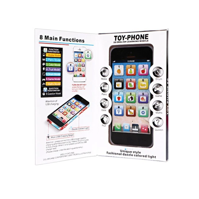 Kids Simulator Music Toy Cell Phone Screen Educational Xmas E2D3 Learning