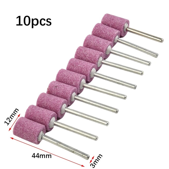 Abrasive Mounted Stones Cylindre Grincement Tête Outil Métal Bois 10pcs 2020