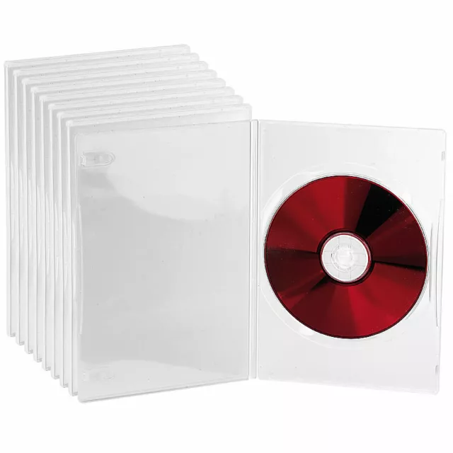 PEARL DVD Hüllen ohne Tray: DVD Slim (7 mm) Einzel Box 10er-Set transparent