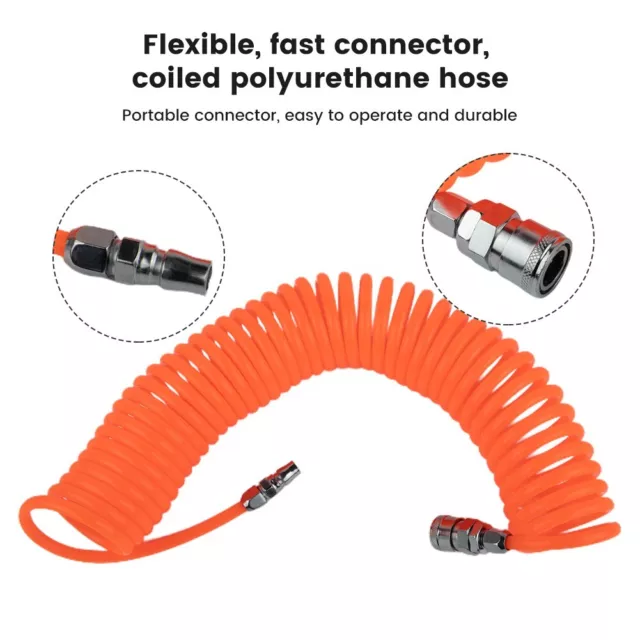 Flexible PU Recoil Spring Line Tube for Pneumatic Compressors 6m Length