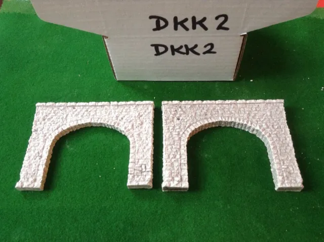 N Scale Tunnel portals X 2 -Twin Track -Rough Stone Style, Pre Painted (DKK2)