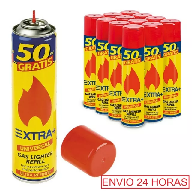 2 Botes de Gas Extra+ 300 ml gas azul. Recarga mecheros y encendedores env 24h