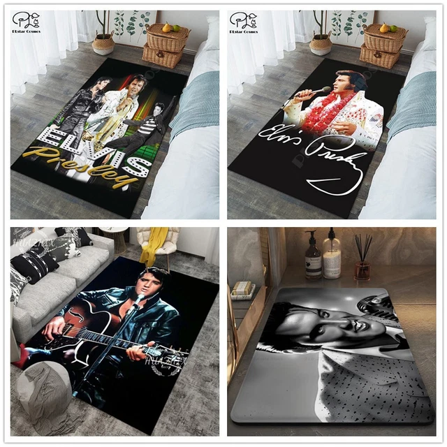 3D THE KING Elvis Presley Doormat Home AntiSlip Carpet Rug Bedroom