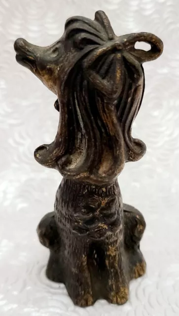 Vintage Old Metal Small Fancy Poodle Dog Figurine Signed Made in Italy 3"