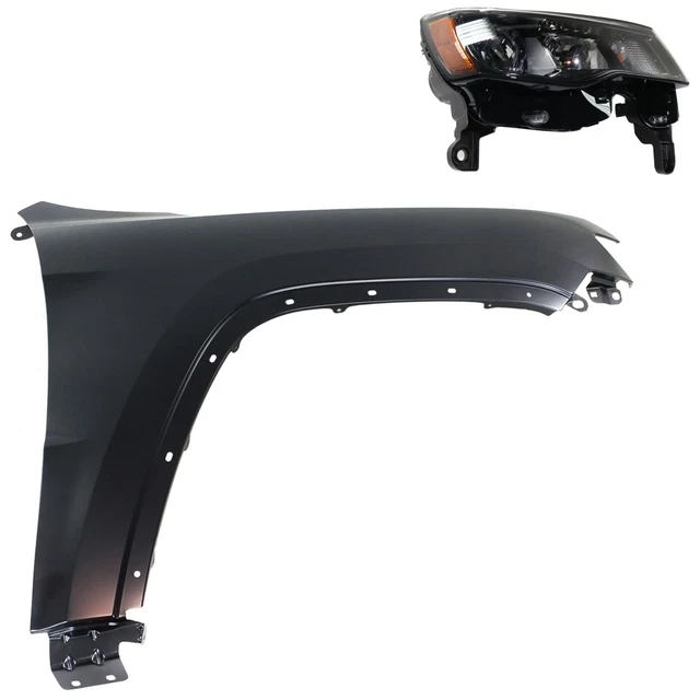 Kit Headlight Driving Head light Headlamp Passenger Right Side Hand for Jeep