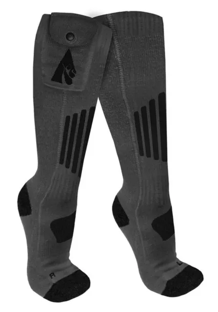 ActionHeat Wool 3.7V Rechargeable Heated Socks Gray/Black