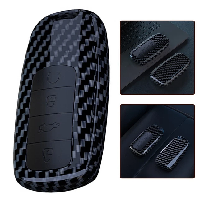Housse Clé Voiture Silicone Fibre Carbone Pour BMW Série 2 3 5 7 X1 X3 X5 - Protection 3-4 Boutons Noir