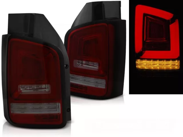 Feux Arrieres  Vw T5 2010 � 2015 Rouge Fum�E Full Led Seq Indicator