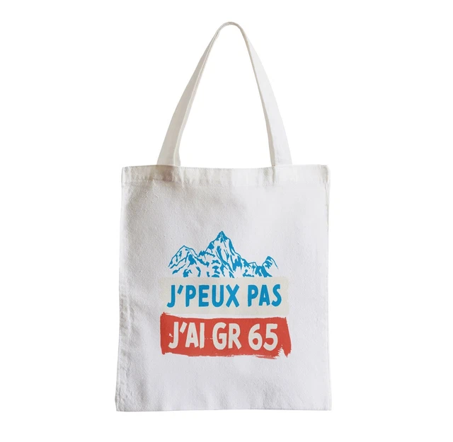 Sac Tote “J’peux Pas J’ai GR 20” - Randonnée Corse 38x42 Cm Blanc