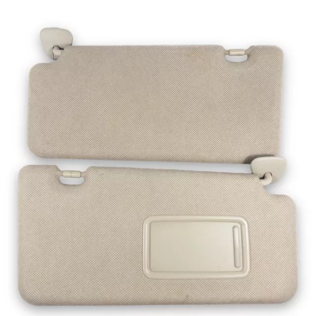 2007-2011 Nissan Versa Driver & Passenger Side Sun Visor Pair Set Beige Cloth