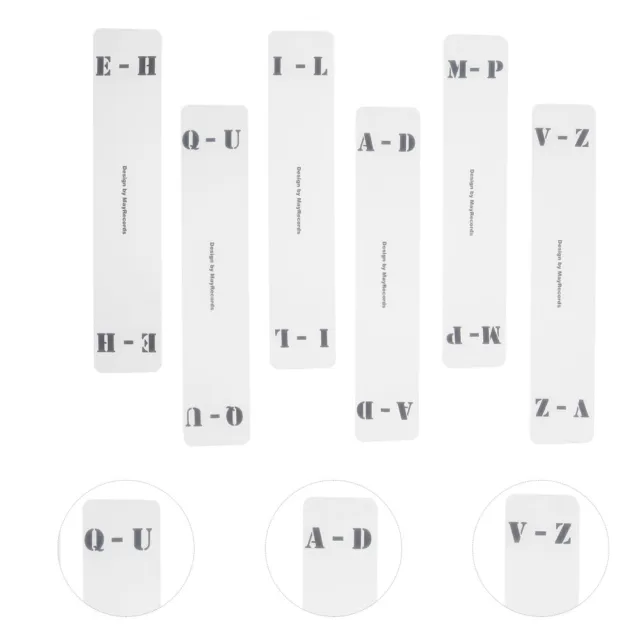 6 Pcs White Acrylic Record Sorting Card Alphabetical Divider