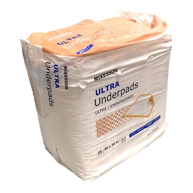 Almohadillas desechables para cama de absorción ultra pesada para adultos McKesson 30x36" 10 quilates.