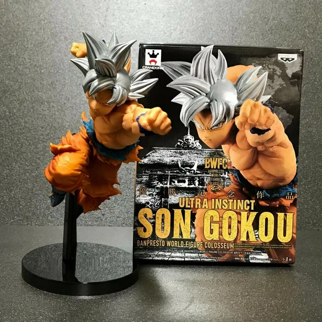 Figurine DBZ Son Goku Ultra Instinct - 35 Cm, Têtes Interchangeables, PVC - Neuf