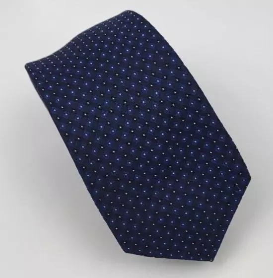 Express Silk Tie Blue Gray Pin Polka Dots Men Necktie Skinny 60 x 2.1/8