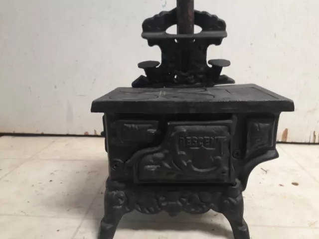 Crescent Mini Cast Iron Wood Stove Vintage Salesman Sample