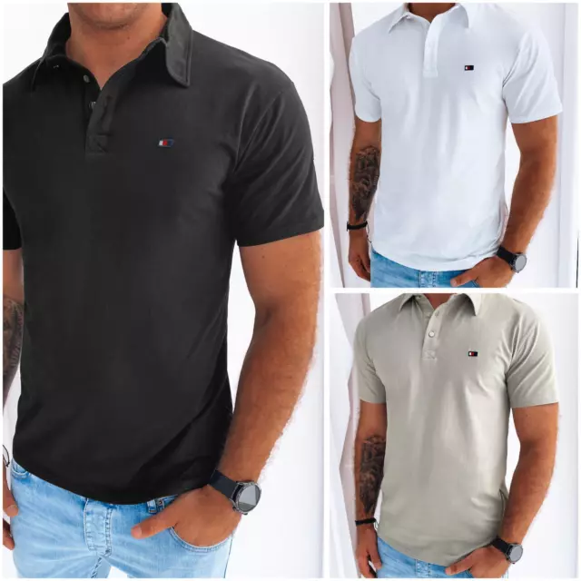 Herren Poloshirt Herrenshirt Kurzarm Basic Sport T-Shirts Unifarbe DSTREET M-2XL