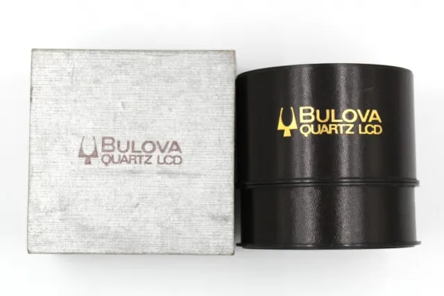 Bulova Boîte Quartz LCD Vintage Ans 60/70 Argent Et Marron Rare Collection 2