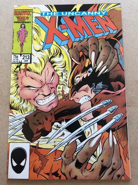 Uncanny X-Men #213 (Jan 1987) 8.0 VF WOLVERINE VS. SABRETOOTH