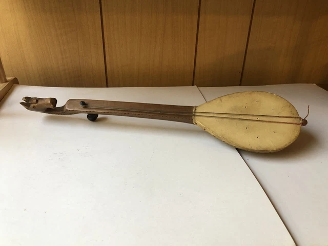 Vintage Carved Horse Head Balkan Gusla String Instrument