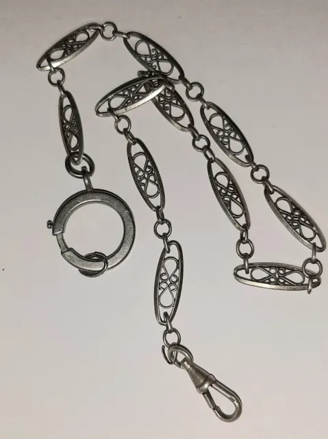 catena- antica per- orologio da tasca- Argento-Cm 36