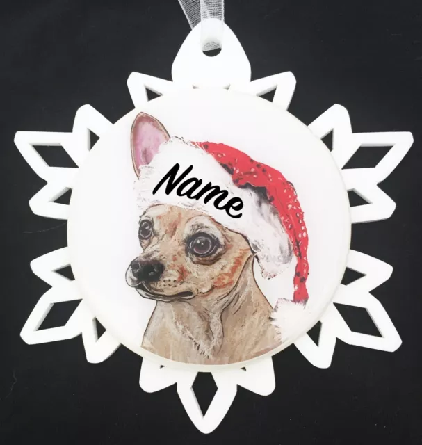 Santa Chihuahua Dog Breed Personalized Christmas Ornament