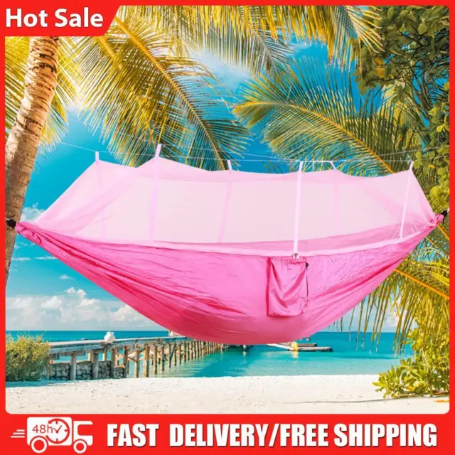 1-2 Person Hammock with Mosquito Net Quick-Drying Hanging Hammock Hiking Camping