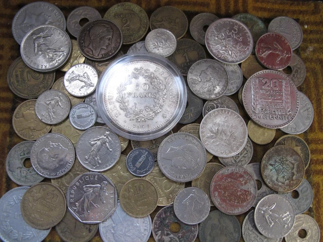 Superbe Argent & Bronze Dans Ce Magnifique Lot De71 Pièces Françaises Anciennes