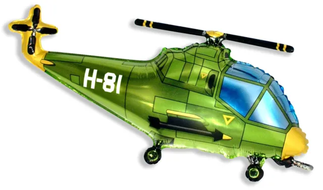 Helikopter grün ca. 80 cm Luftballons Folienballon Geburtstag deco xxl