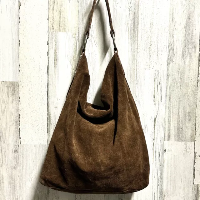 Sundance Brown Suede Large Hobo Slouch Shoulder Tote