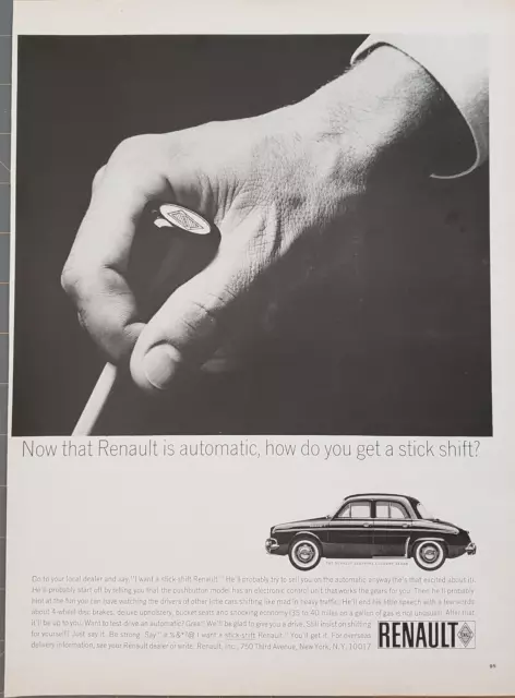 1963 Renault Dauphine Sedan Automobile Car Medium Price Maximum Action Print Ad