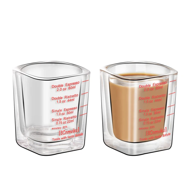 2Pcs Shot Glasses Measuring cup Espresso Shot Glass Liquid Heavy Glass Wine