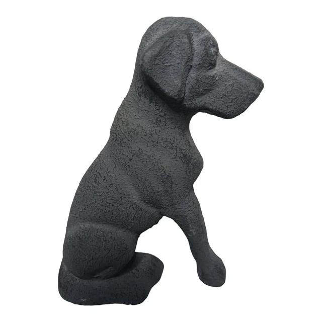 Cast Iron Door Stop Dog Labrador Retriever Puppy Book End Black Vintage