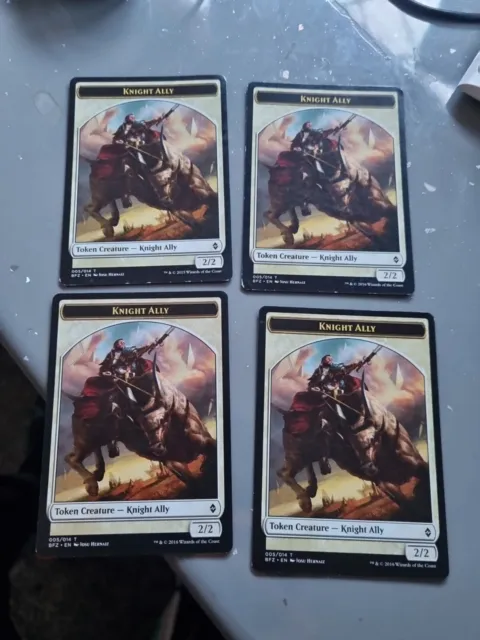 Mtg Magic The Gathering Cards X 4  Mint Token Creature Knight Ally