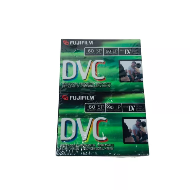 Paquete de 2 cintas de videocámara FujiFilm Mini DVC selladas nuevas