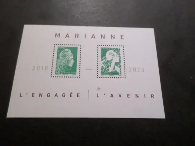 FRANCE 2024 BLOC FEUILLET timbres MARIANNE ENGAGEE AVENIR 2018/2023 neuf** MNH