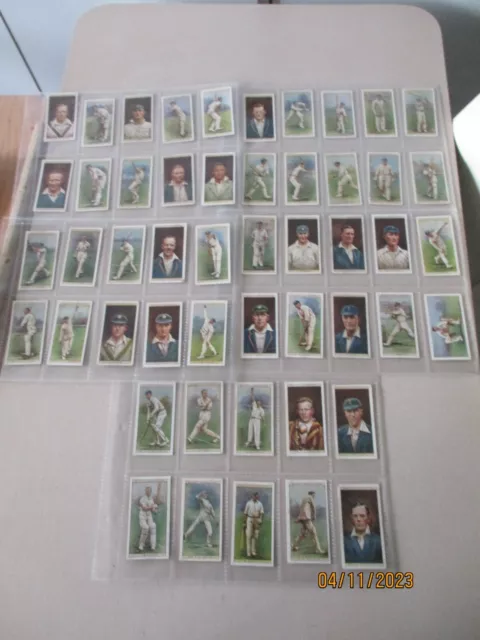 WD & HO Wills Cricketers 1928 Full Set 50 cards in plastic sleeves