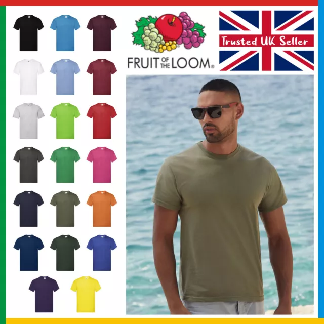 Mens Plain T-Shirt / Fruit of the Loom Original Tee - New Value Blank T Shirt