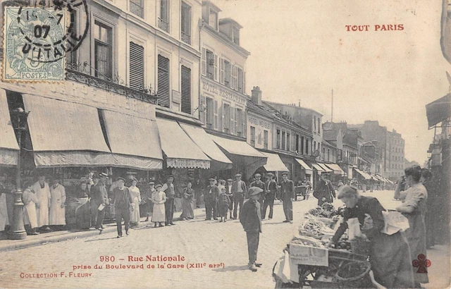 CPA 75 TOUT PARIS / PARIS 13e / RUE NATIONALE PRISE DU BOULEVARD DE LA GARE