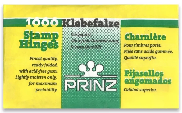 Prinz Pre-folded Stamp Hinges With Acid-Free Gum Pack of 1000 Fine Quality