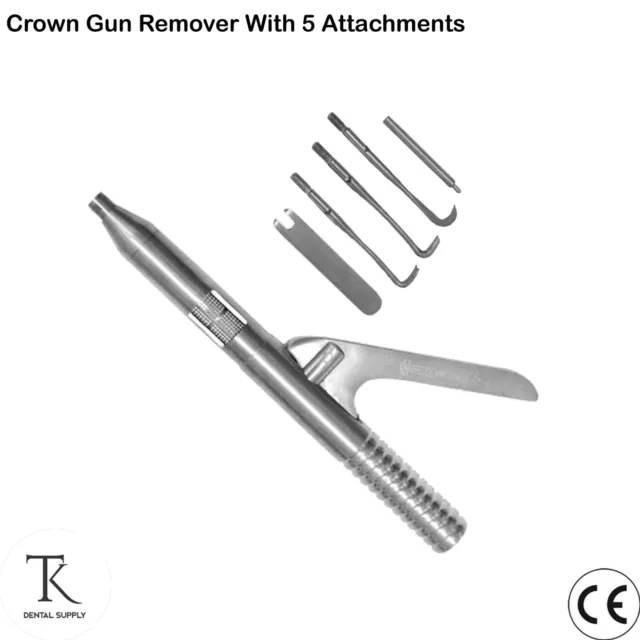 Dentaire Restauration Instruments Couronnes Crown Remover Gun with 5 Attachments