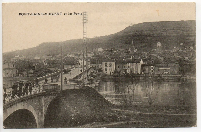 PONT SAINT VINCENT - Meurthe et Moselle - CPA 54 - les ponts - la Moselle