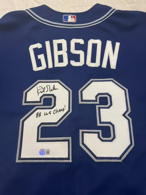 Kirk Gibson signed Authentic 1988 World Series LA Dodgers Jersey "88 WS Champs"