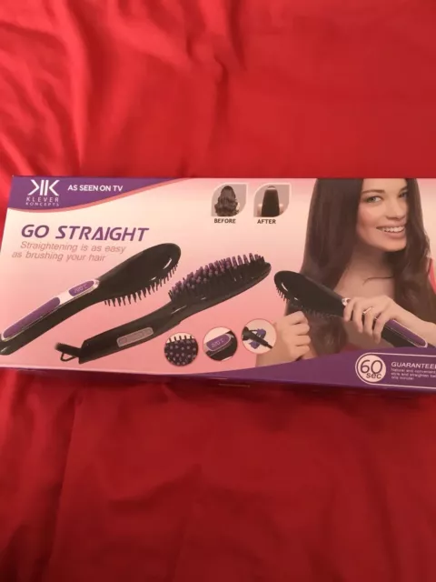 KLEVER KONCEPTS GO Straight Black Heated Straightening Brush NEW 24.99 PicClick UK