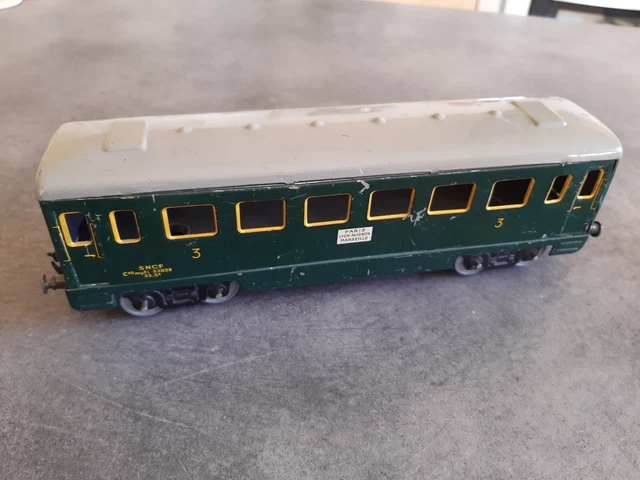 Occasion - Voiture Voyageurs Hornby échelle O En Tôle, 25 Cm, Avec Boîte, 1954/59, Bel état