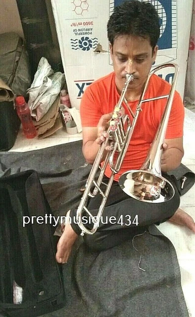 Trombone VALVE Made Of Pure Brass IN Chrome Polish + Mouthpc + Cover