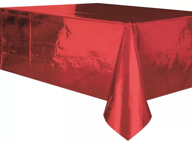 Christmas Party Metallic Red Tablecover Table Cover Cloth Foil Tablecloth