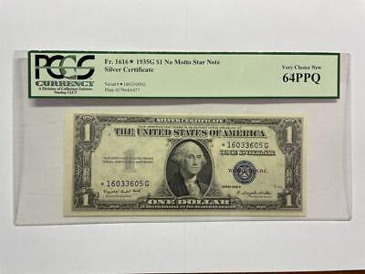 1935 G $1 Silver Certificate, *Star Note* No Motto, Pcgs Currency 64Ppq  #Sc17