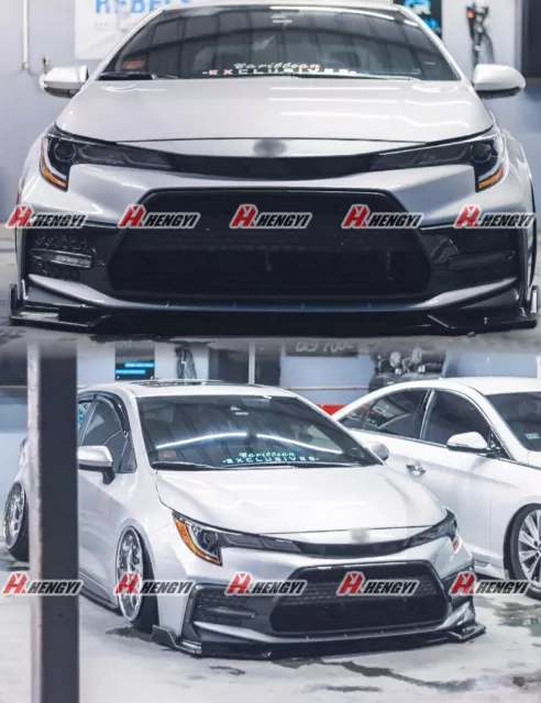 For Toyota Corolla SE Sedan 2020-2022 Front Bumper Lip Splitter Glossy Black Kit 2