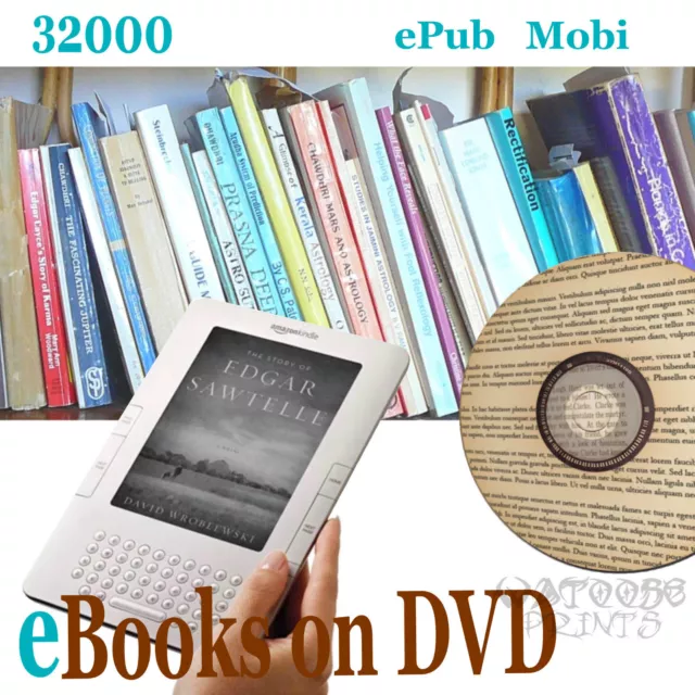 KINDLE eBOOKS 32,000 for E Reader in MOBI, PDF, 2 DVDs eReader novels E Books